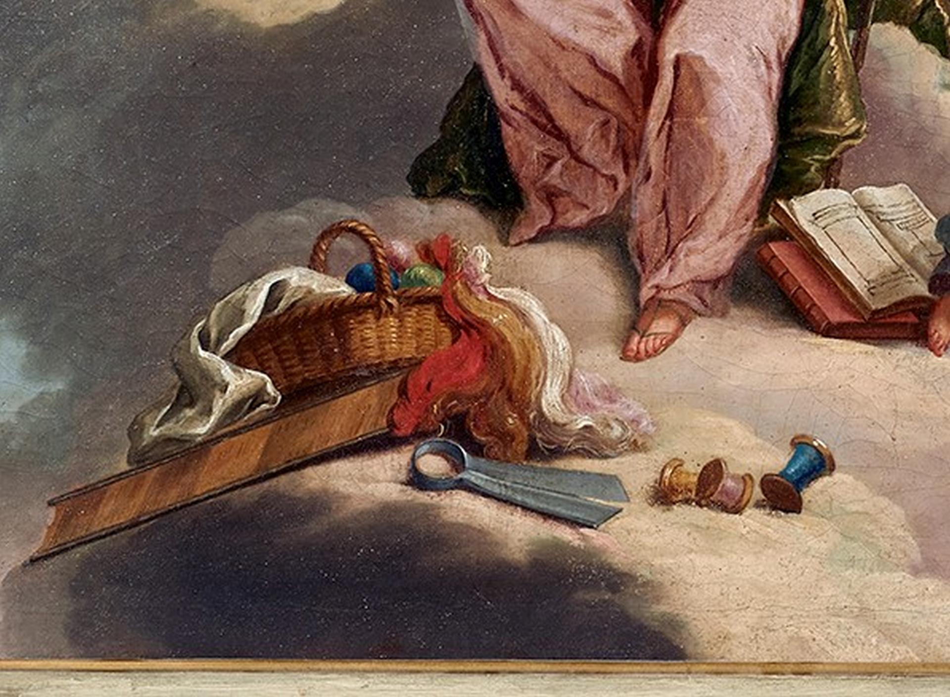 18th Century  Allegory Giandomenico Cignaroli Liberal Arts Oil on Canvas Blue For Sale 4