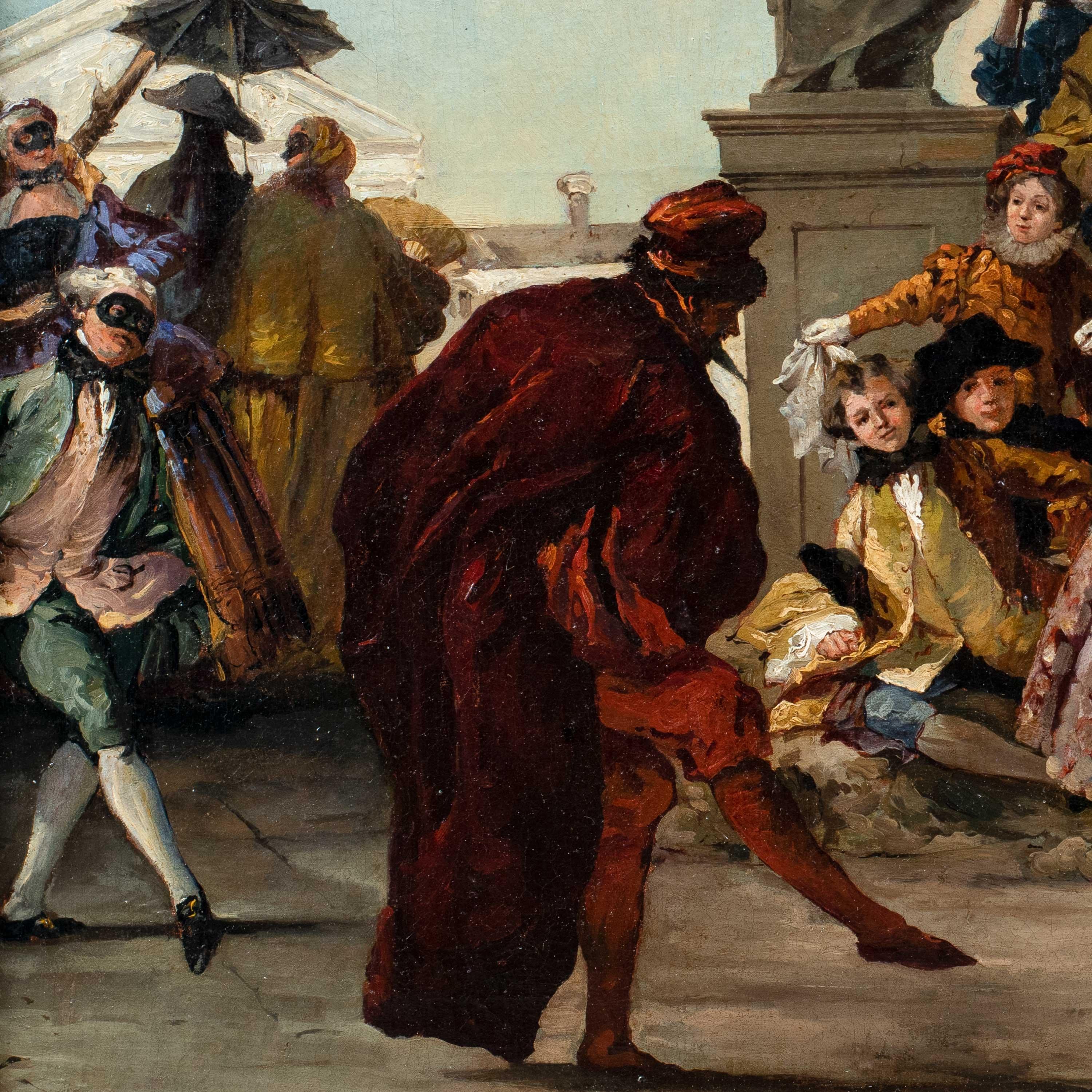Seguace di Giambattista Tiepolo - Pittura di figura del XVIII secolo - Minuetto - Painting Rococò di Giandomenico Tiepolo