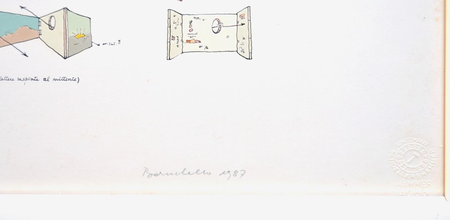 Alcune Lettere Respinte al Mittente - Mixed Media von G. Baruchello - 1987 (Zeitgenössisch), Mixed Media Art, von Gianfranco Baruchello