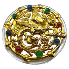 Gianfranco Ferre 1980s Classical Jeweled Griffin Brooch