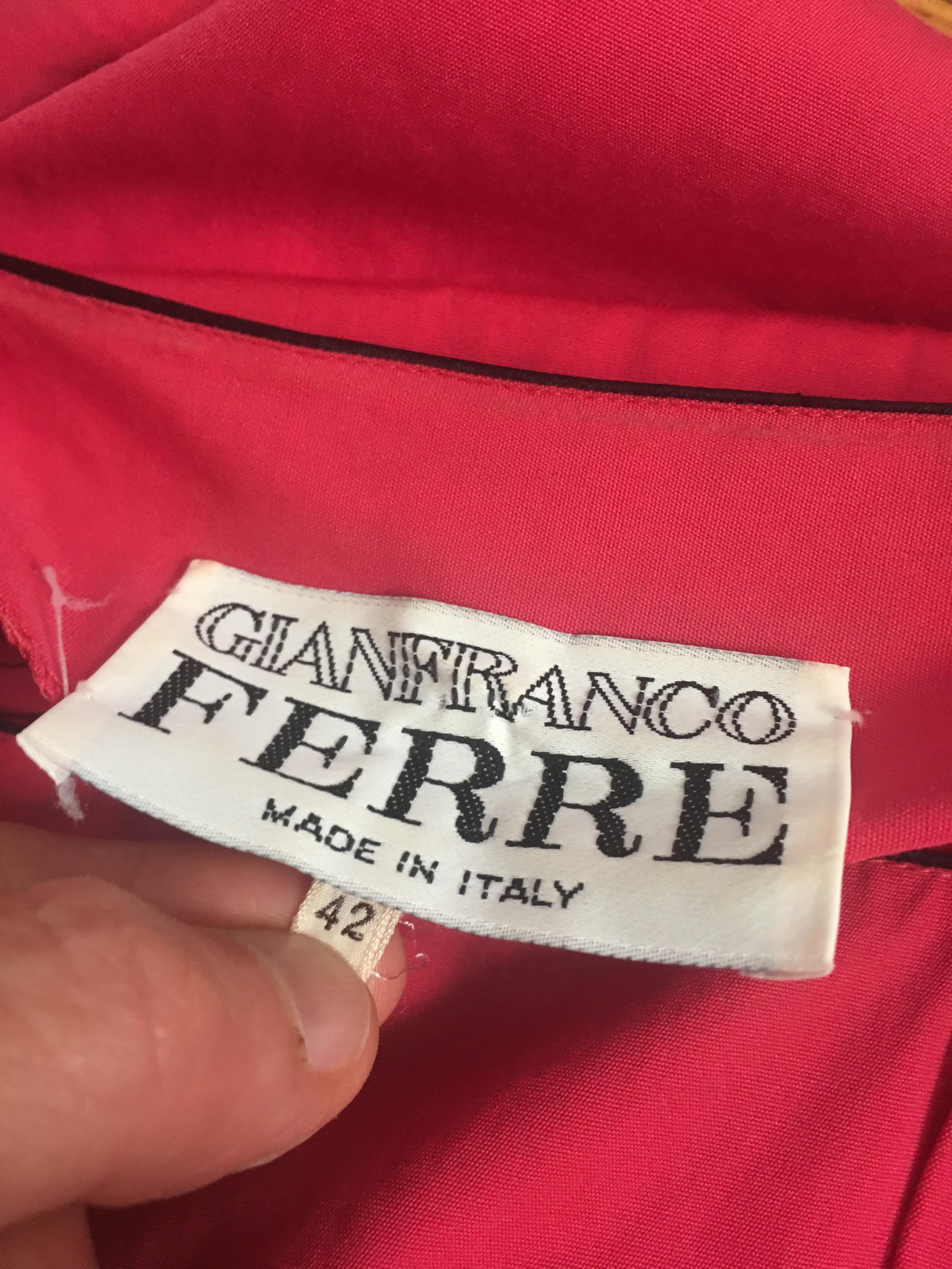 Gianfranco Ferre 1980s Cotton Loose Cut Dress Size 6 / 8. For Sale 11