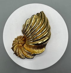 Gianfranco Ferre 1980s Large Nautilus Sea Shell Brooch