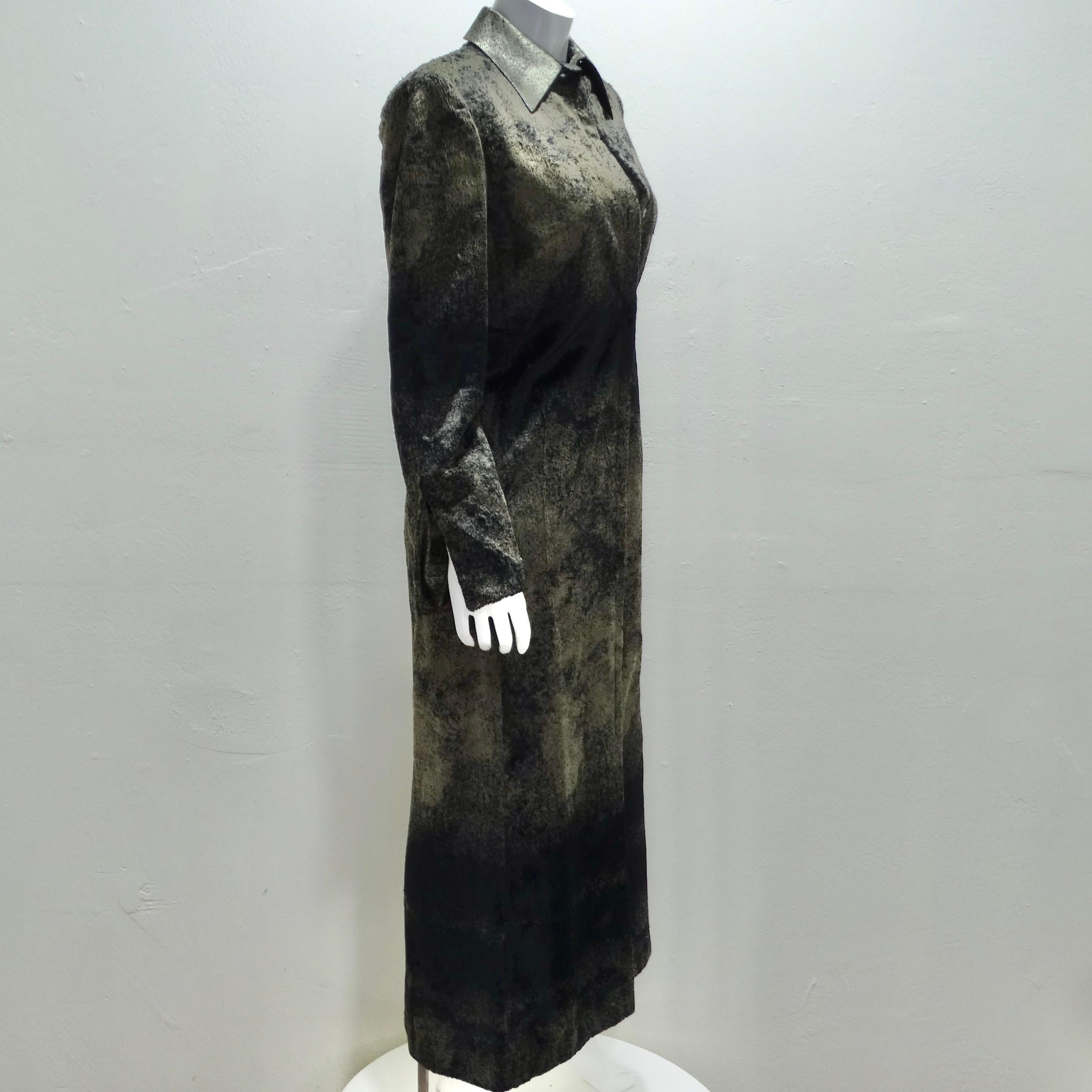 Gianfranco Ferre 1980s Silk Velour Duster Jacket In Excellent Condition In Scottsdale, AZ