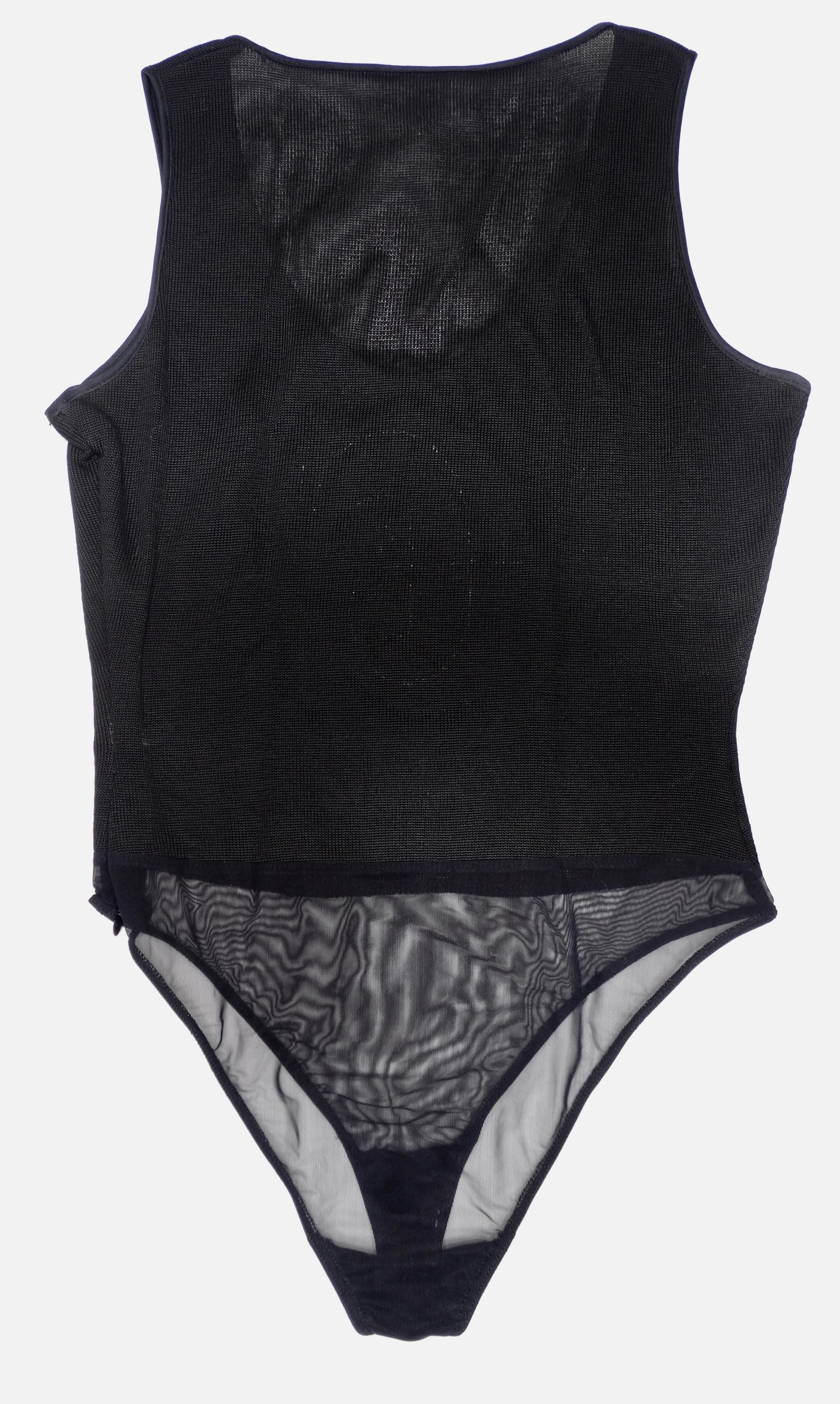 Black Gianfranco Ferre 1990s Embellished Bodysuit  For Sale