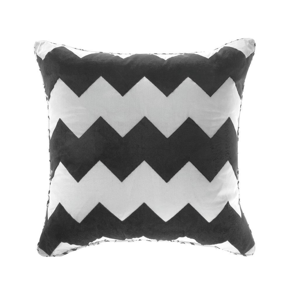 Gianfranco Ferré Alameda Pillow in Black and White Velvet For Sale