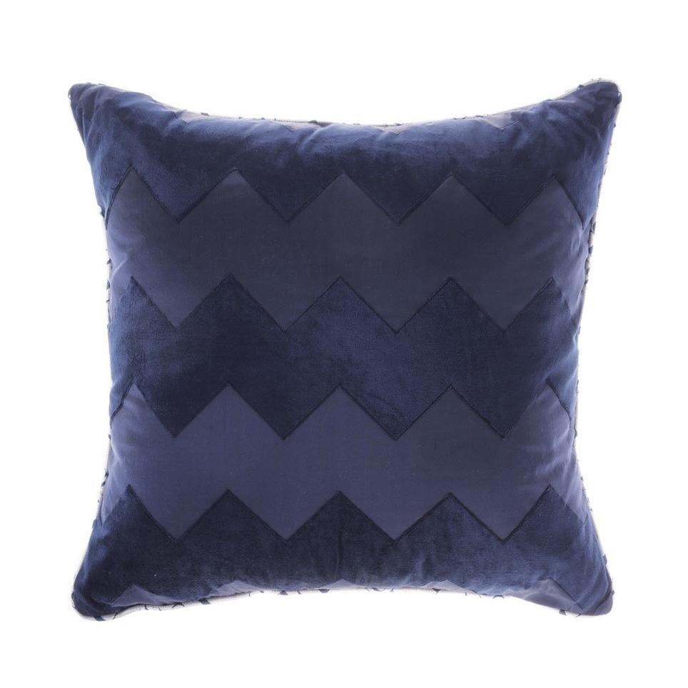 Gianfranco Ferré Alameda Pillow in Blue Velvet For Sale
