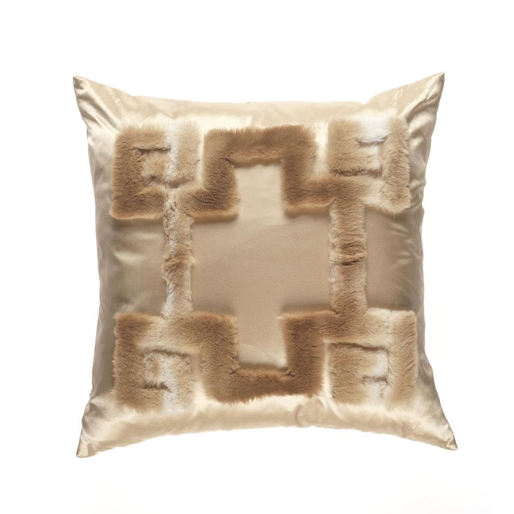 Gianfranco Ferré Athena Positive Pillow in Beige Orylag Fur For Sale