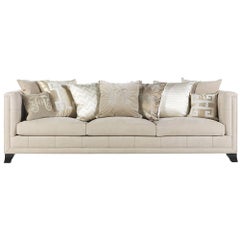 Gianfranco Ferre Barney Three-Seat Sofa in Beige Leather Nabuk