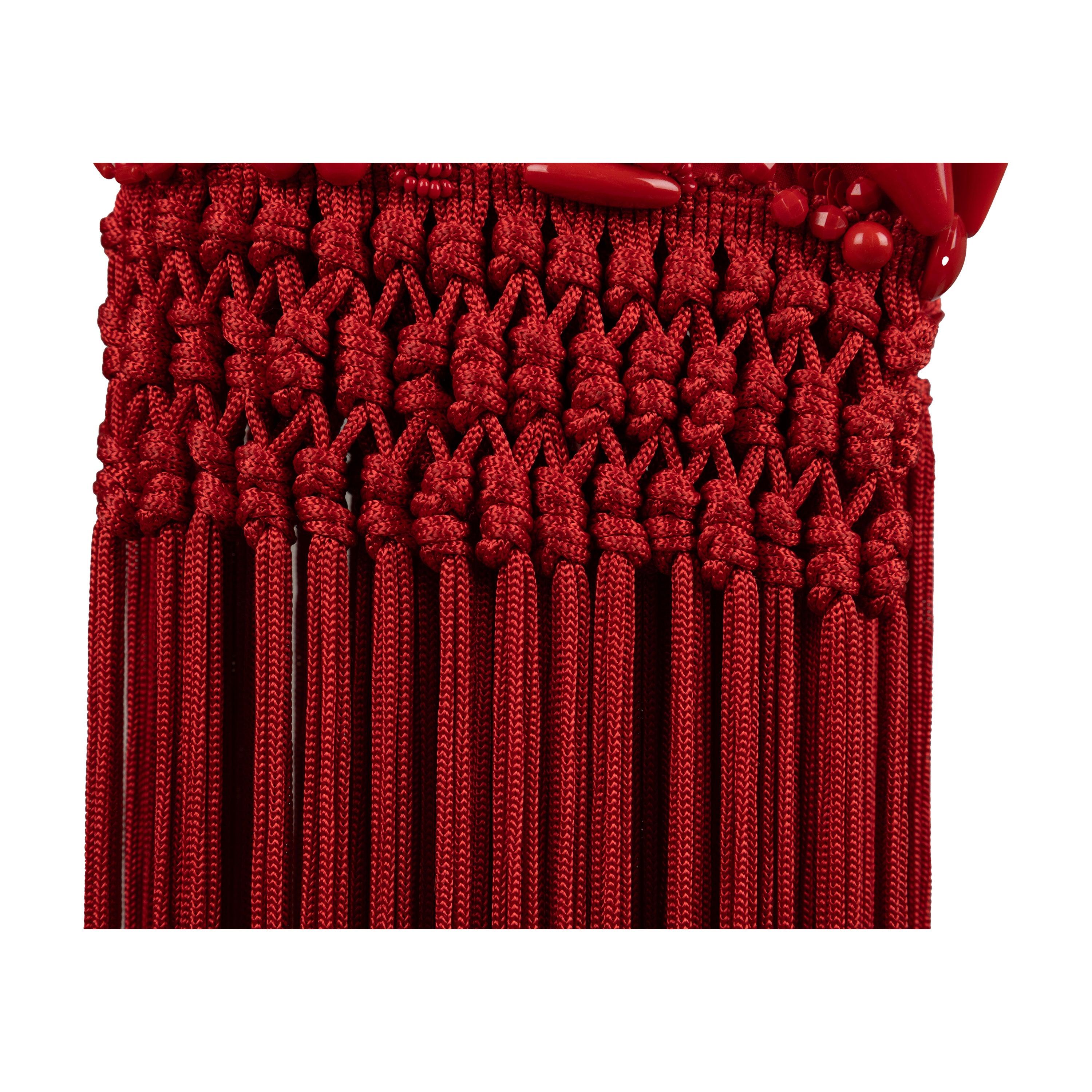 Pañuelo Gianfranco Ferré adornado con abalorios - Años 10 Rojo en venta