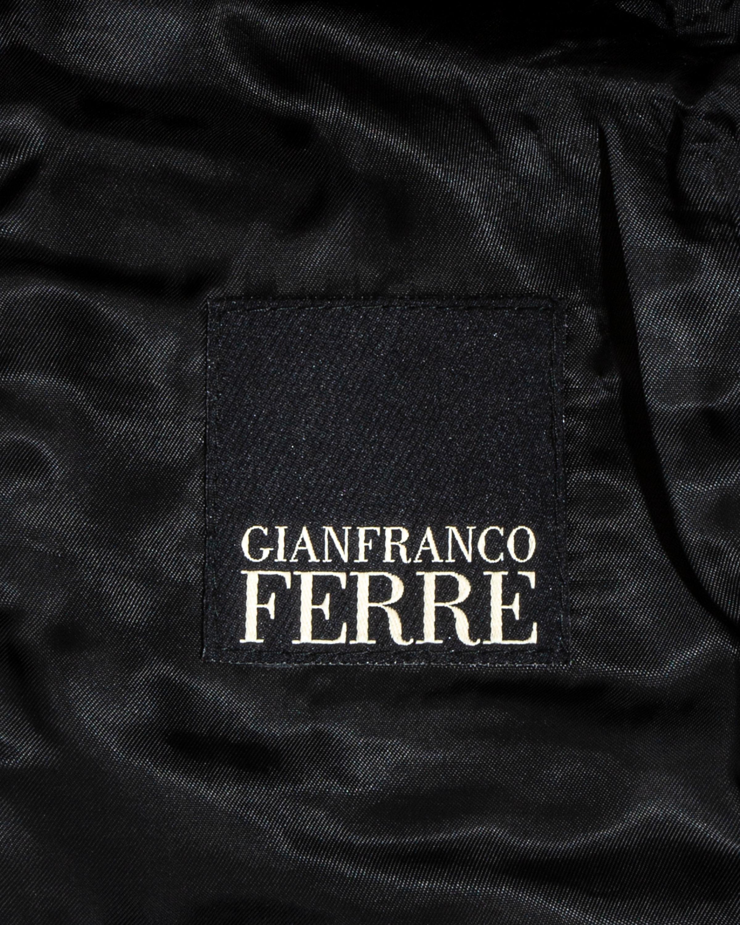 Women's Gianfranco Ferre beaded leather and fur jacket fw 1998