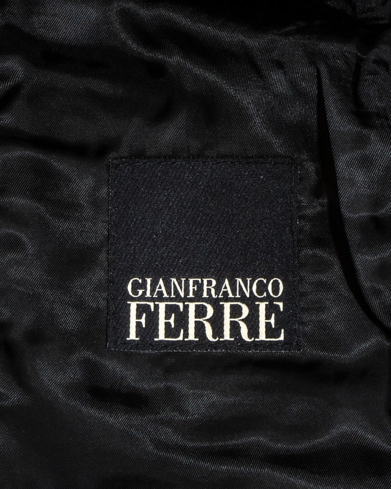 Gianfranco Ferre beaded leather and fur jacket fw 1998 For Sale at 1stDibs