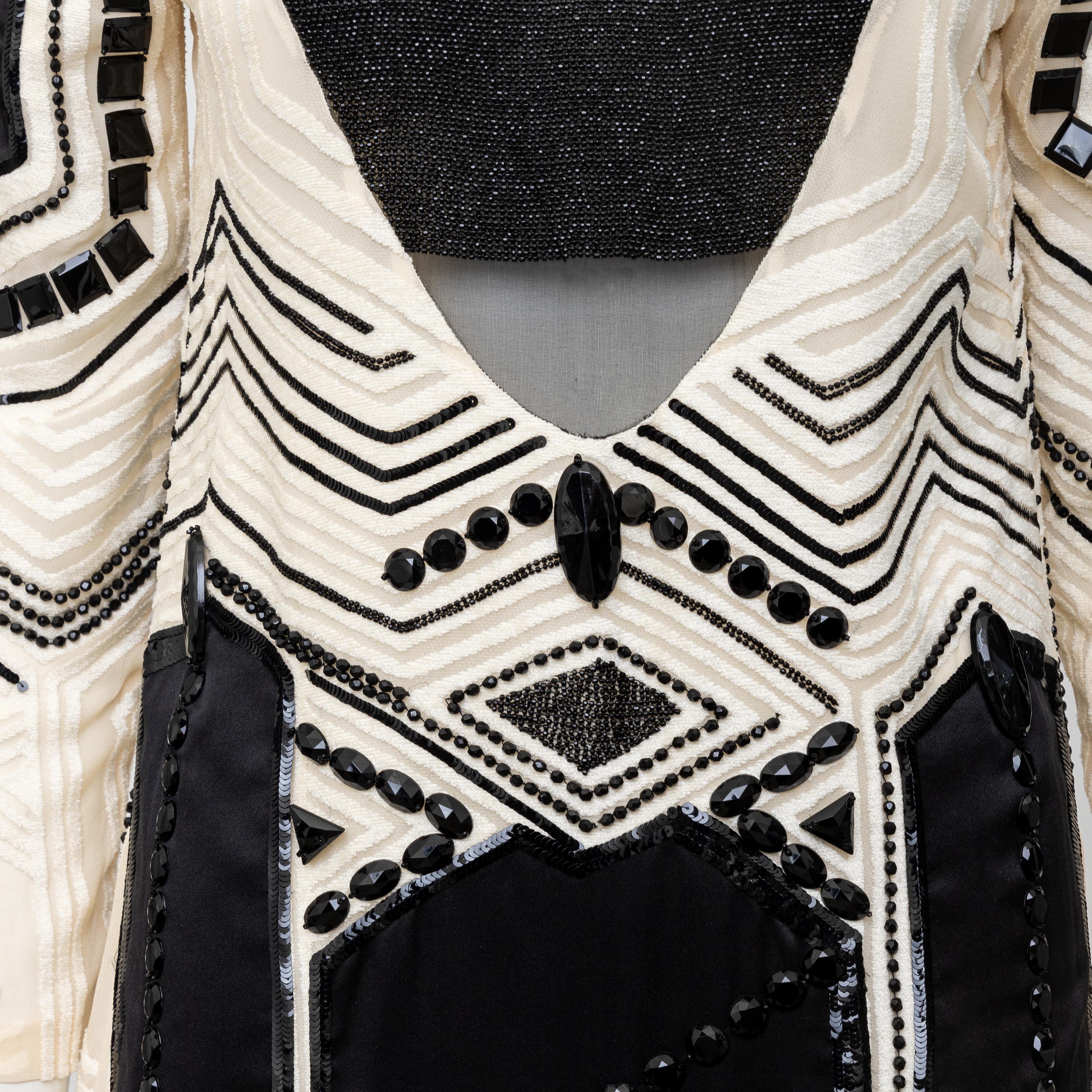 Vestido tubo de manga larga con cuentas Gianfranco Ferré Beige en venta
