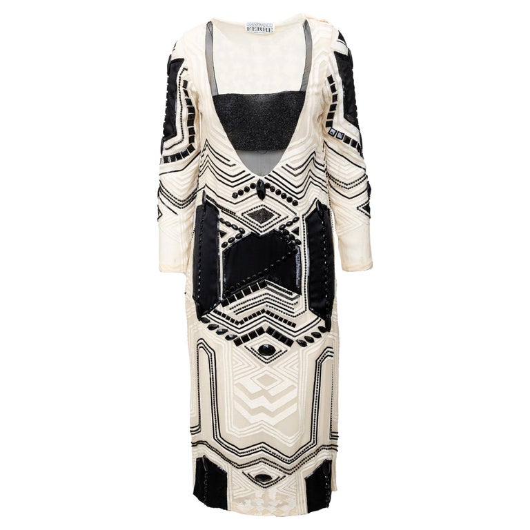 Gianfranco Ferré Tubino con manica lunga e perline in vendita su