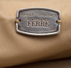 Gianfranco Ferre Beige/Brown Nylon/Python and Calfhair Satchel