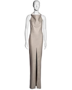 Gianfranco Ferre beige wool column dress, fw 1999