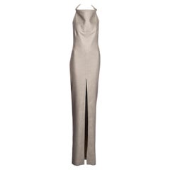 Gianfranco Ferre Beigefarbenes Wollsäulenkleid, fw 1999