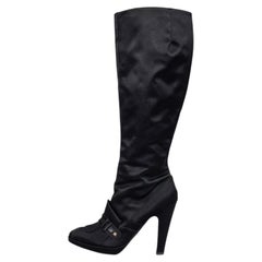 Gianfranco Ferré Black Ankle Boots EU 37 Block Heel Minimalist Design