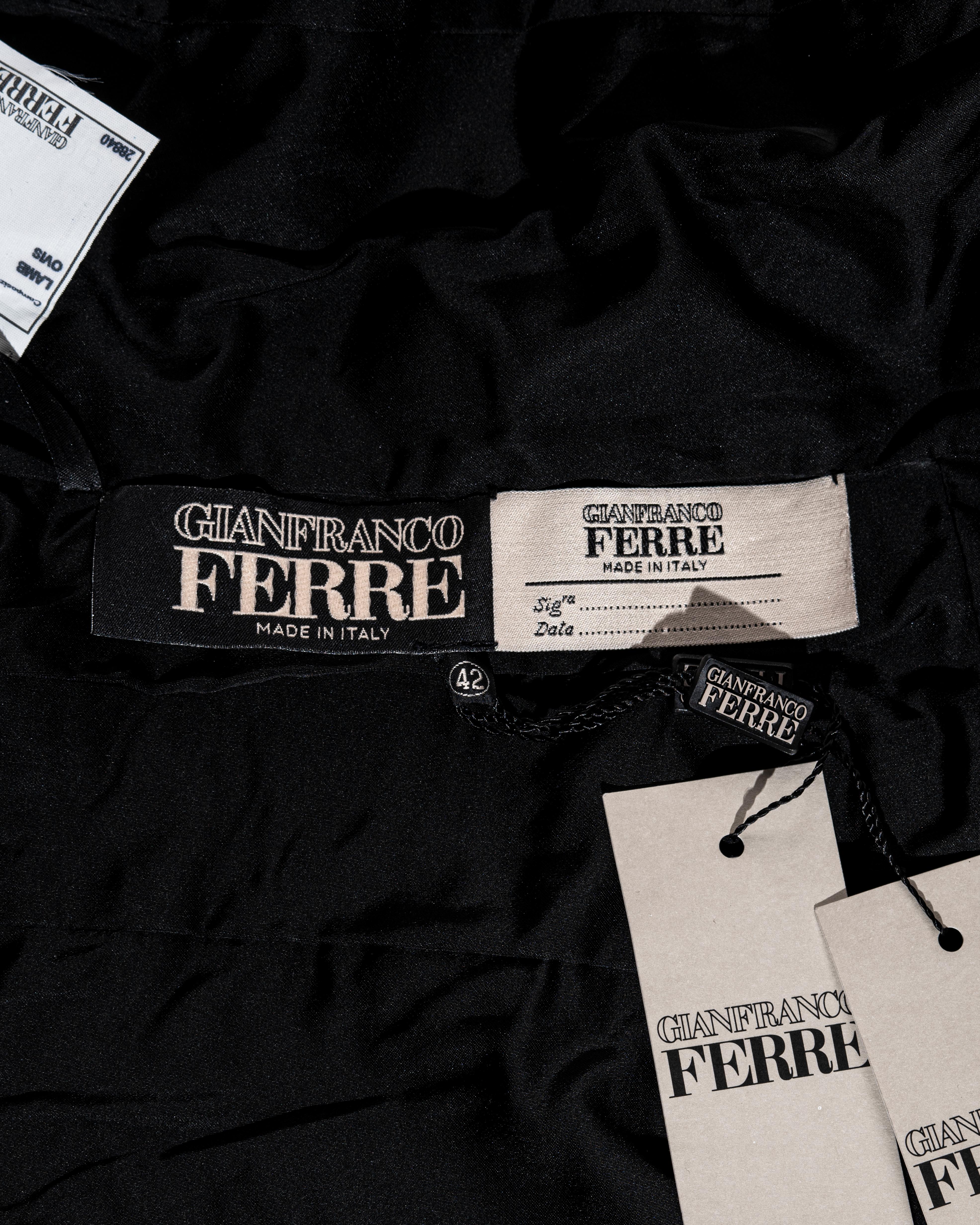 Gianfranco Ferre black astrakhan fur bodysuit, fw 1999 For Sale 1