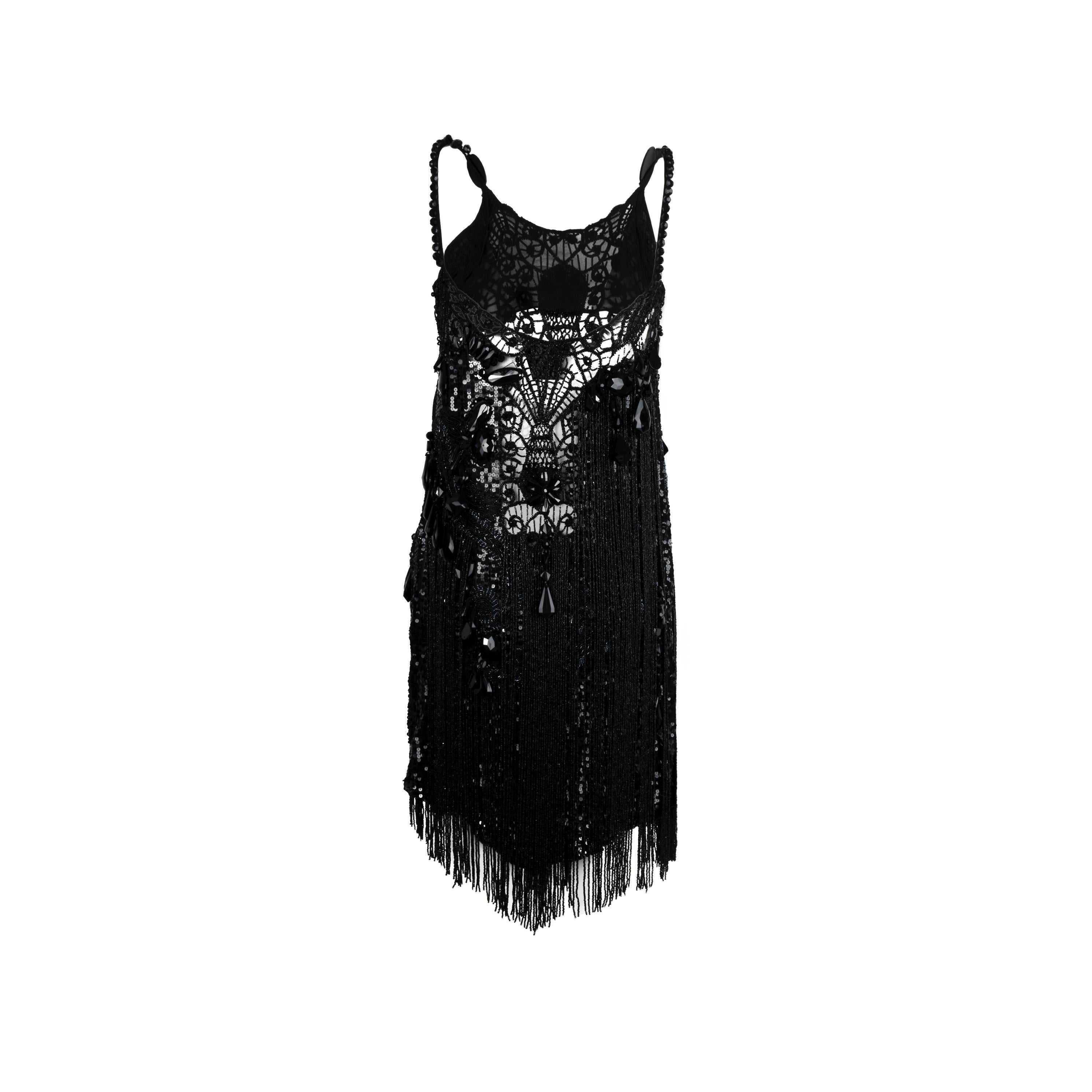 Gianfranco Ferré Black Beaded Cocktail Dress - '90s In Excellent Condition In Milano, IT