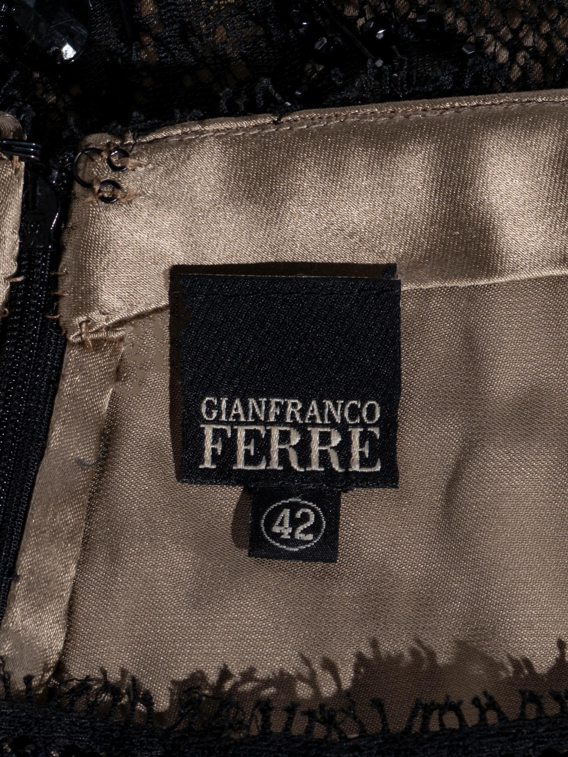 Gianfranco Ferré black beaded lace evening pants, ss 2002 For Sale 4