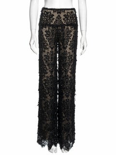 Gianfranco Ferré black beaded lace evening pants, ss 2002