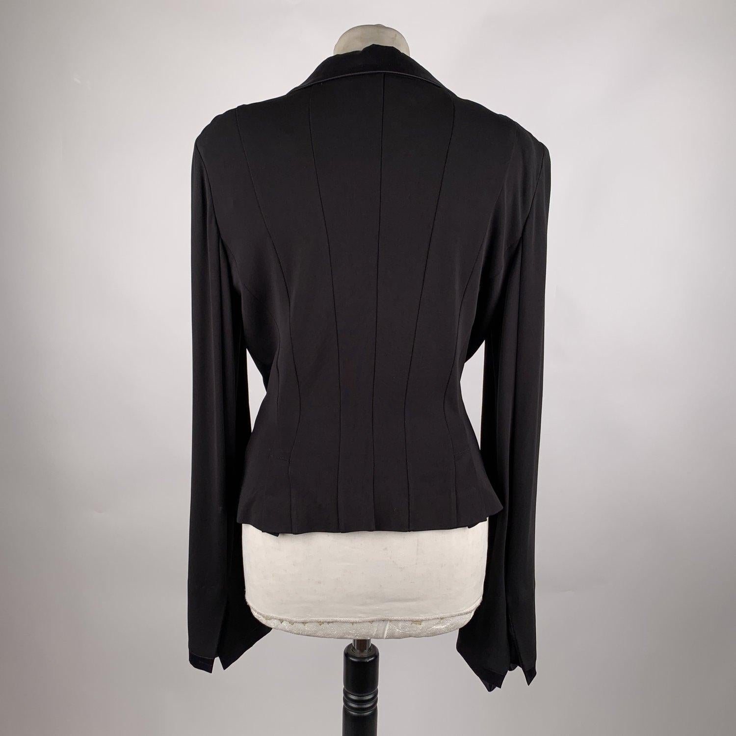Gianfranco Ferré Black Blazer Jacket with Silk Trim Size 44 1