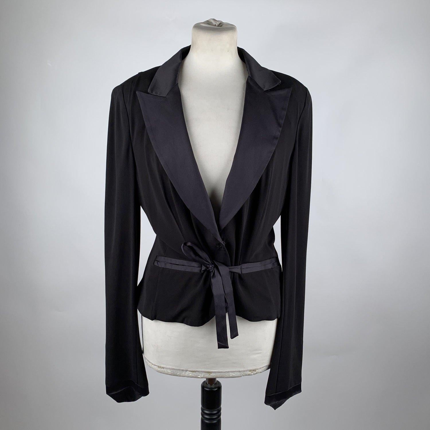 Gianfranco Ferré Black Blazer Jacket with Silk Trim Size 44 4