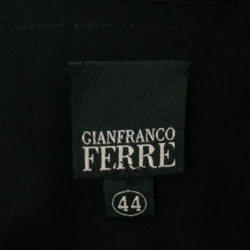 Gianfranco Ferre Camicetta in cotone nero con dettaglio a fiocco e bottoni M. in vendita 2