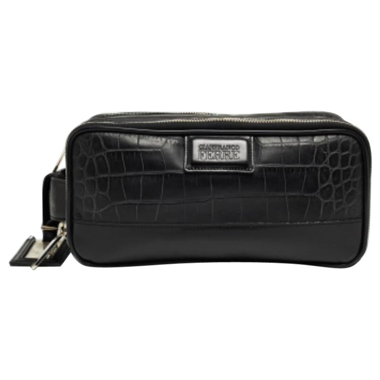Gianfranco Ferre Bolsa oversize de piel grabada de cocodrilo negra