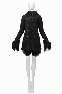 Gianfranco Ferre Black Goat Fur Coat