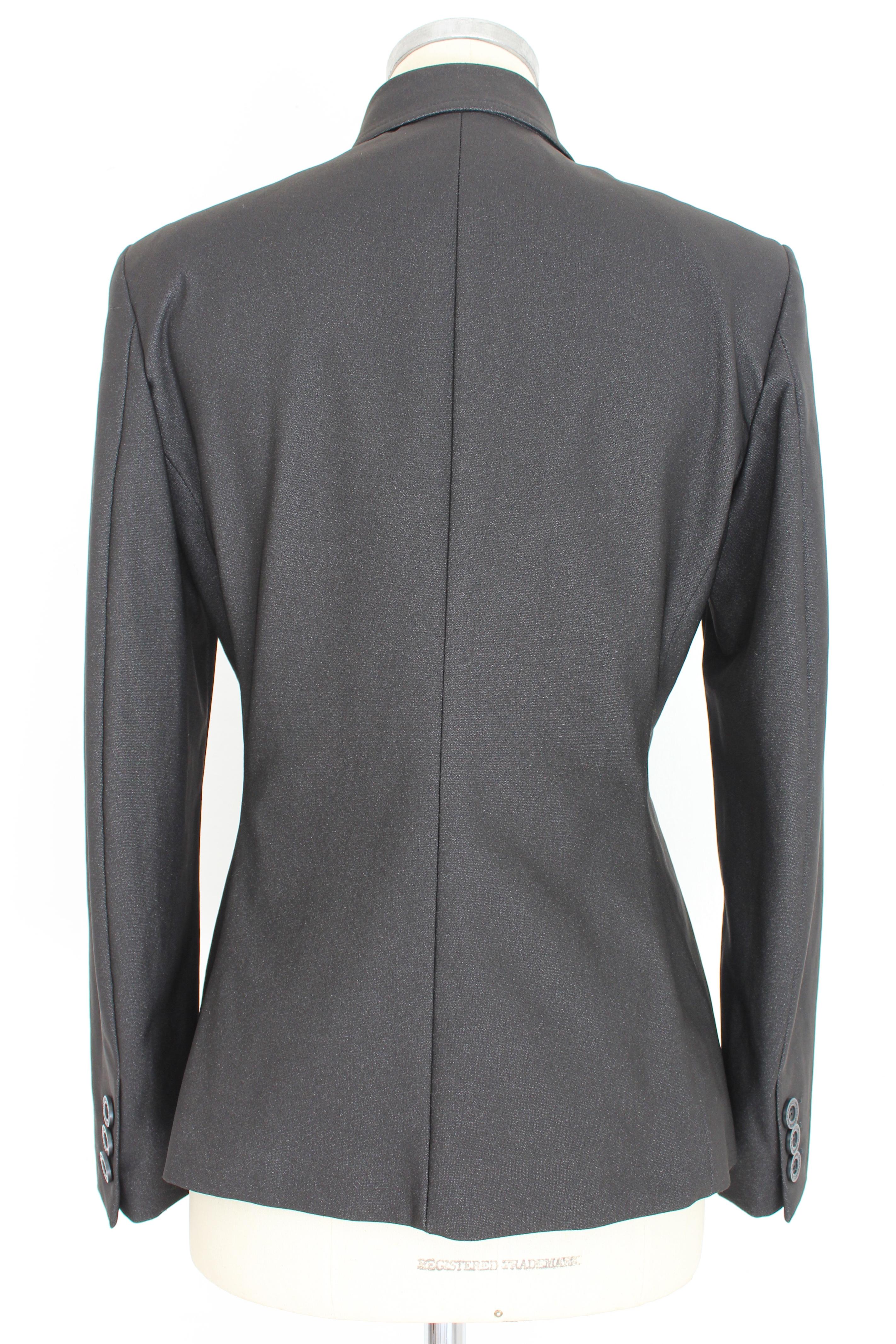 Gianfranco Ferre Black Jeans Fitted Jacket In Excellent Condition For Sale In Brindisi, Bt