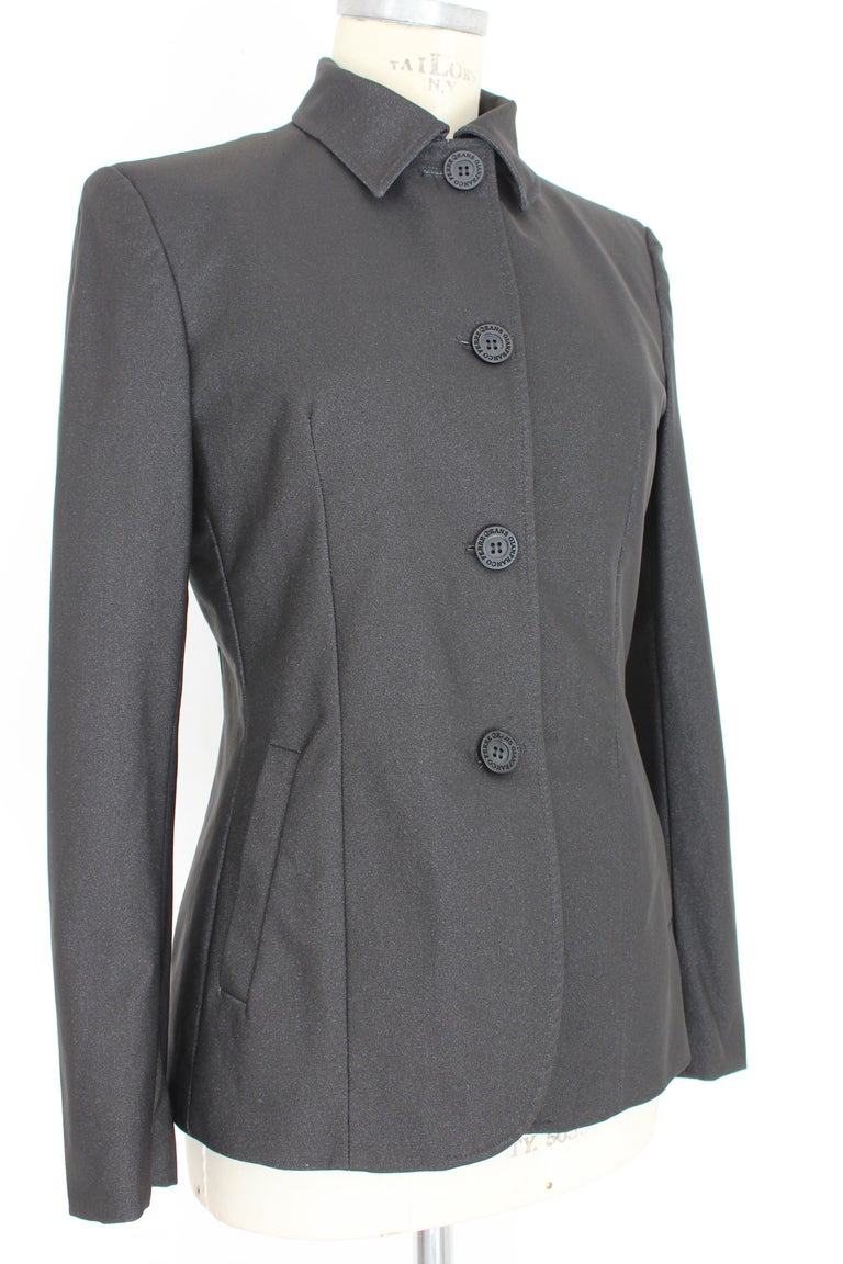 Gianfranco Ferre Black Jeans Fitted Jacket For Sale at 1stDibs
