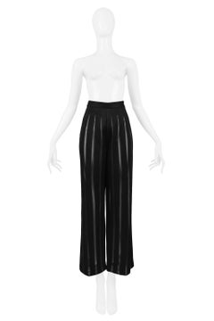 Gianfranco Ferre Black Knit Pants With Sheer Illusion Panels