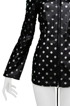 Gianfranco Ferre Black Leather Cut-Out Dot Jacket