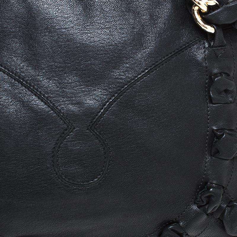 Gianfranco Ferre Black Leather Satchel For Sale 3