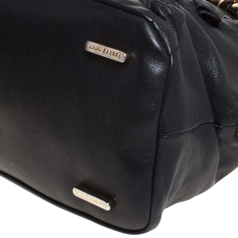 Gianfranco Ferre Black Leather Satchel For Sale 1