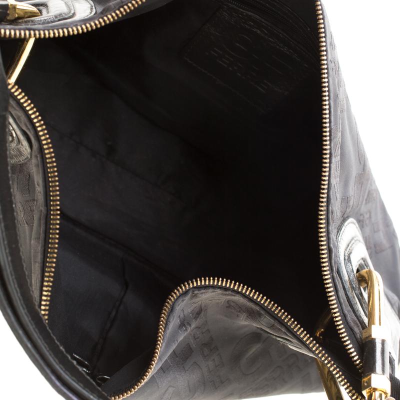 Gianfranco Ferre Black Nylon and Leather Buckle Shoulder Bag 3