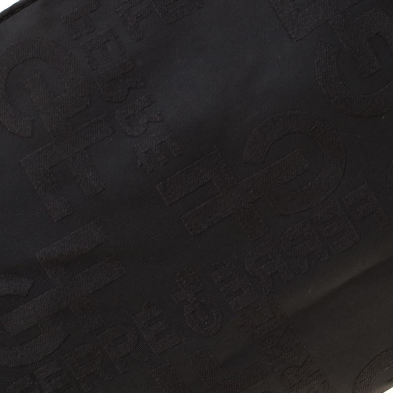 Gianfranco Ferre Black Nylon and Leather Buckle Shoulder Bag 4