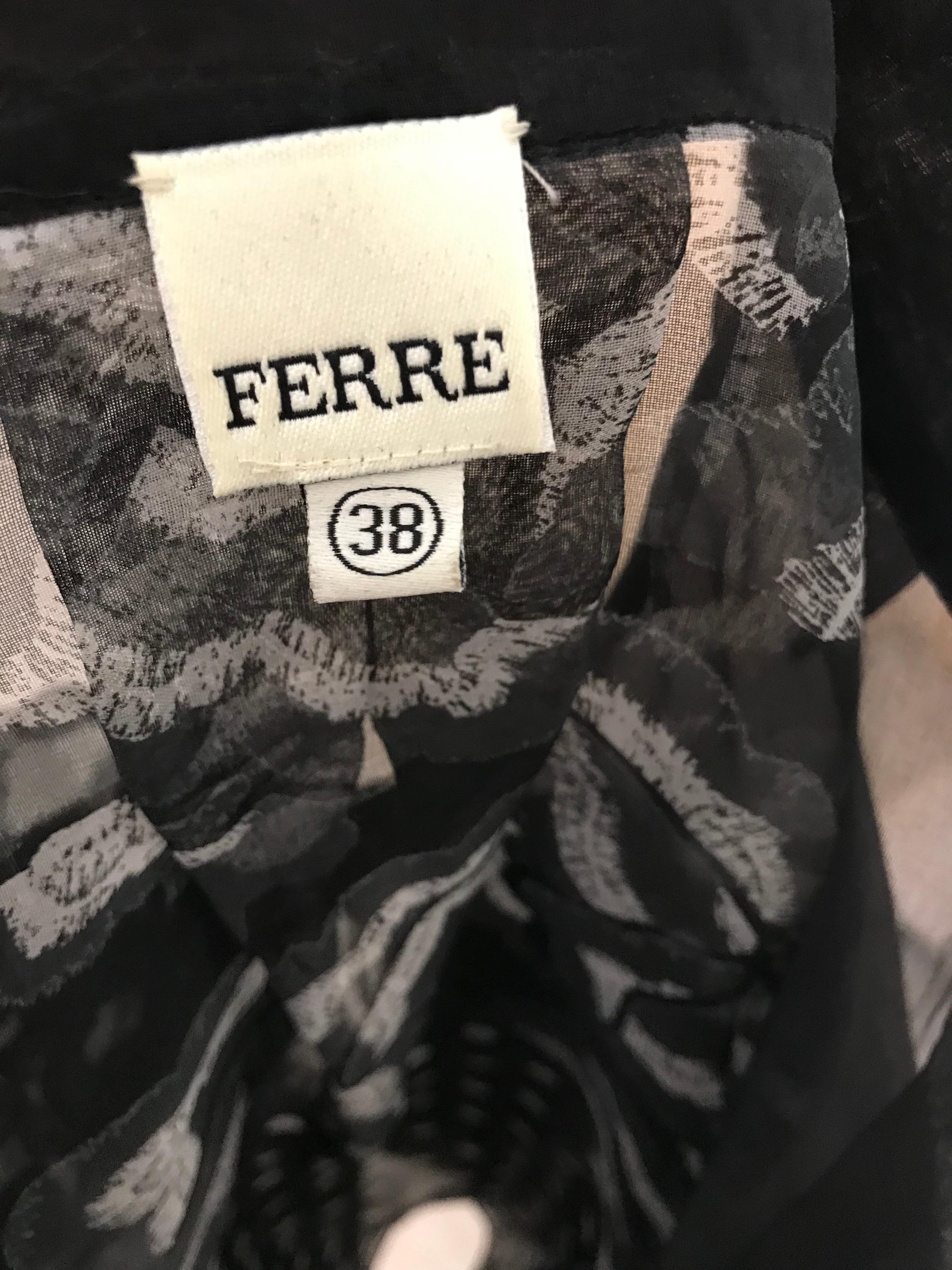 Women's Gianfranco Ferre Black Polka dot Silk Blouse For Sale