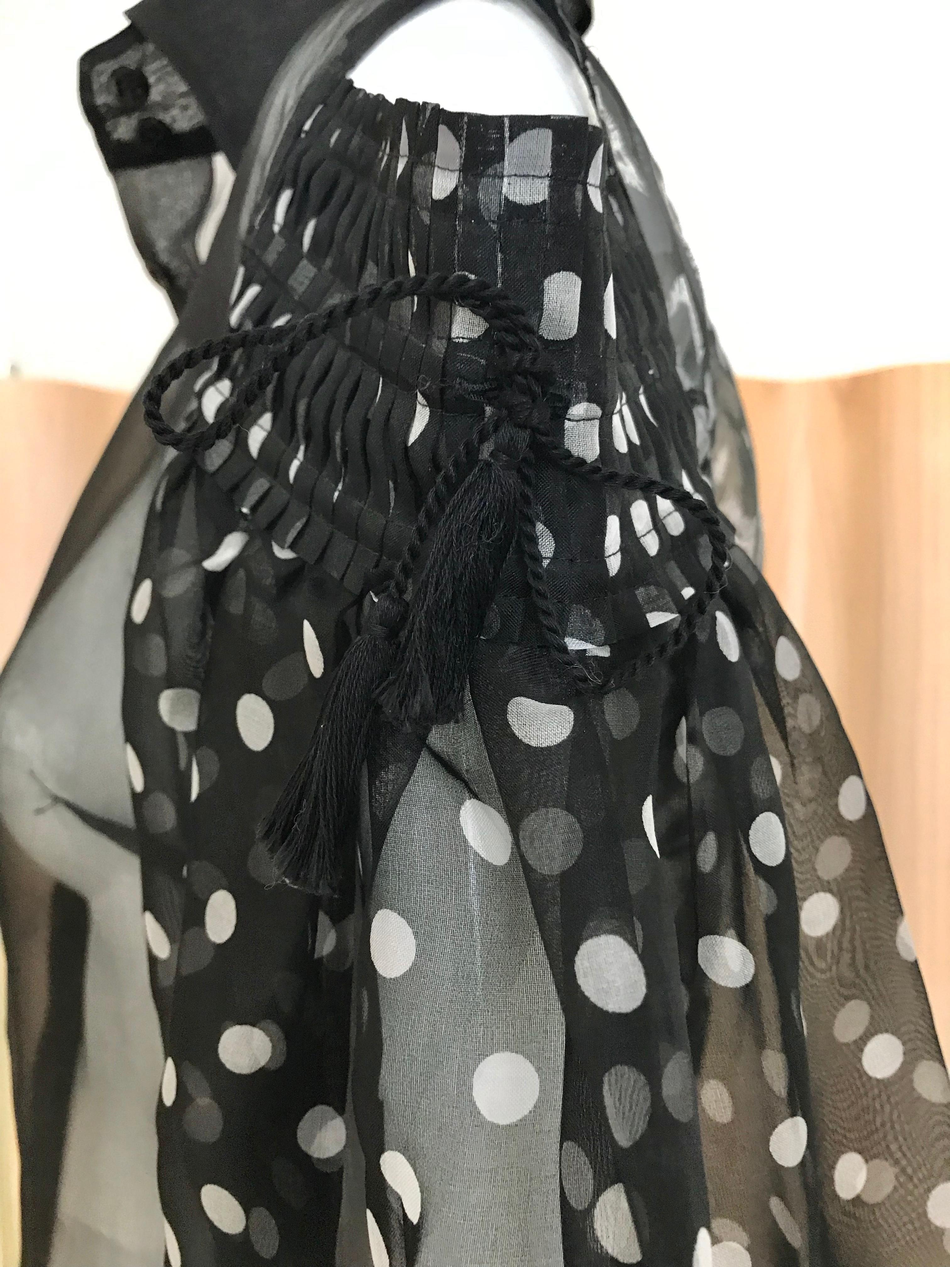 Gianfranco Ferre Black Polka dot Silk Blouse For Sale 2