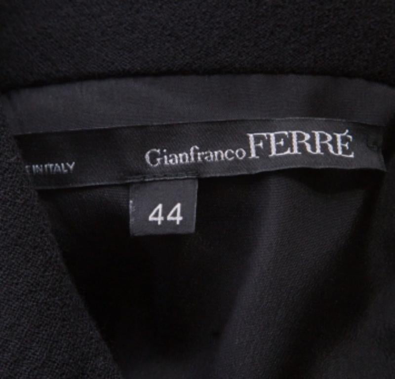 Gianfranco Ferre Schwarzes Kleid aus Wolle mit Paillettenverzierung M im Angebot 1