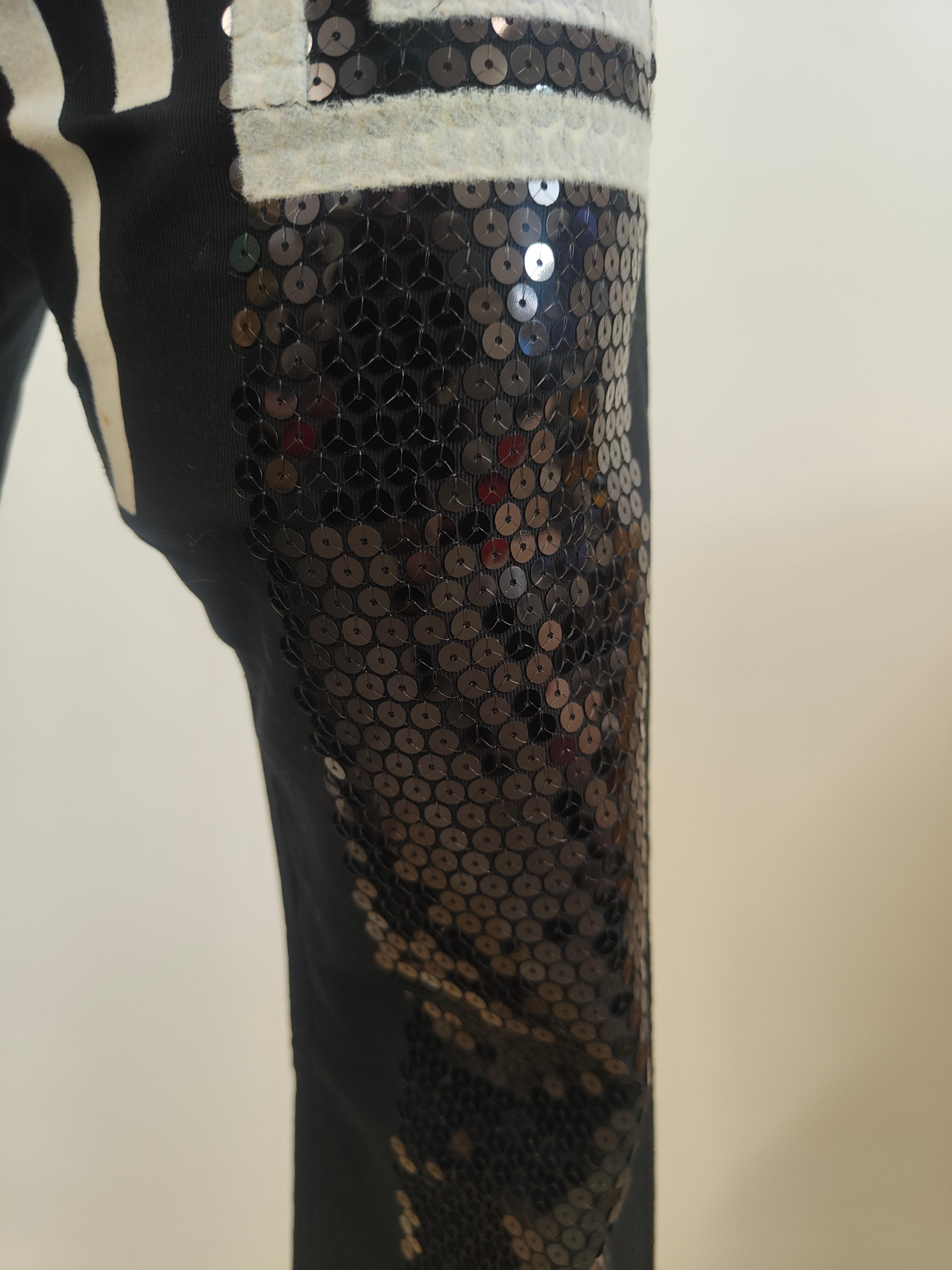 Gianfranco Ferre black sequins pants For Sale 2