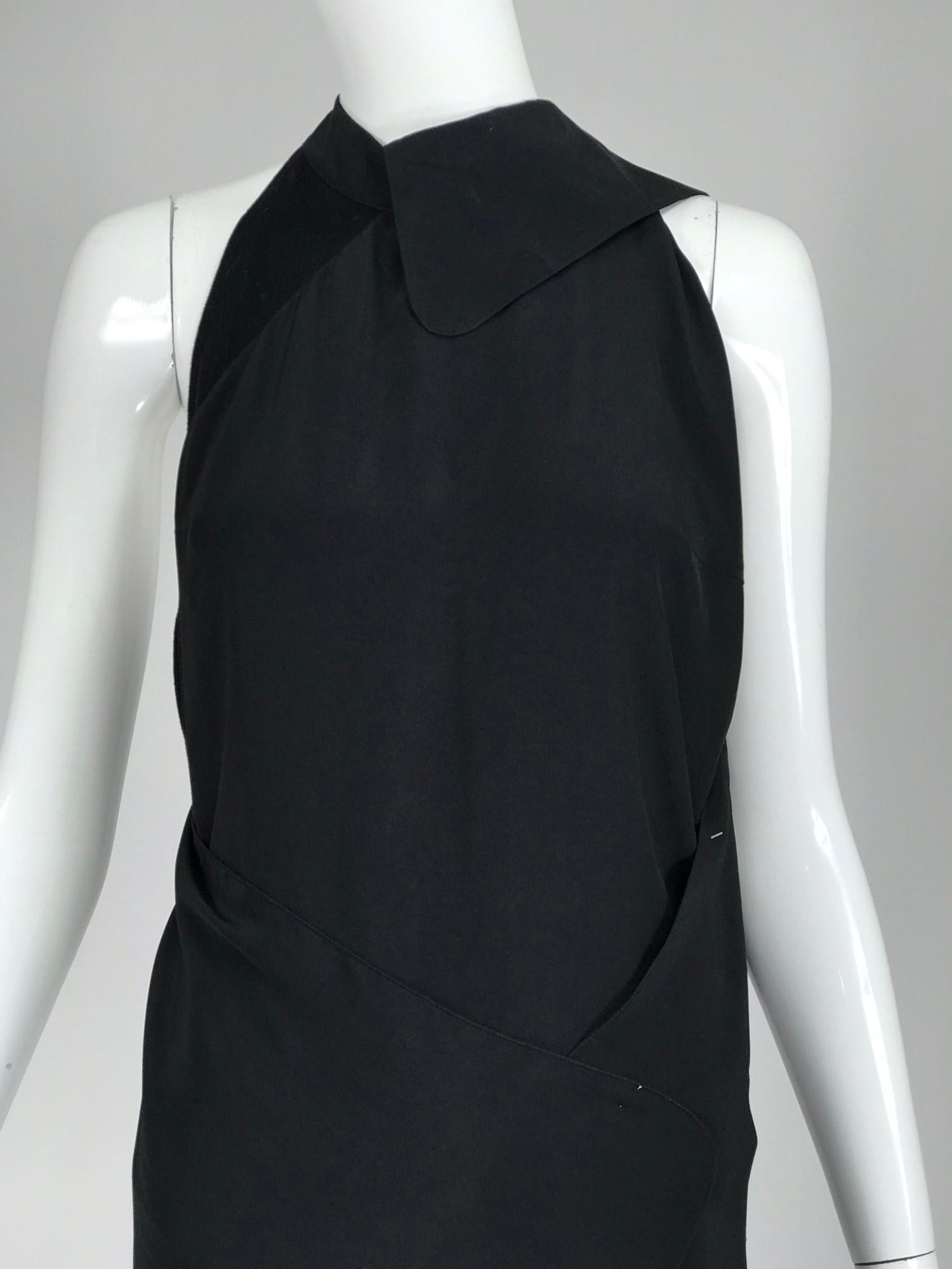 Gianfranco Ferre Black Silk and Sweater Knit Body Suit and Wrap or Drape 1980s For Sale 3