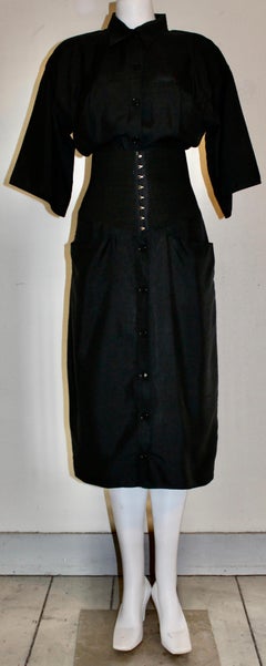 Gianfranco Ferre Black Silk Dress