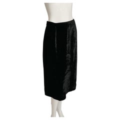 Gianfranco Ferre Black Velvet Midi Skirt 