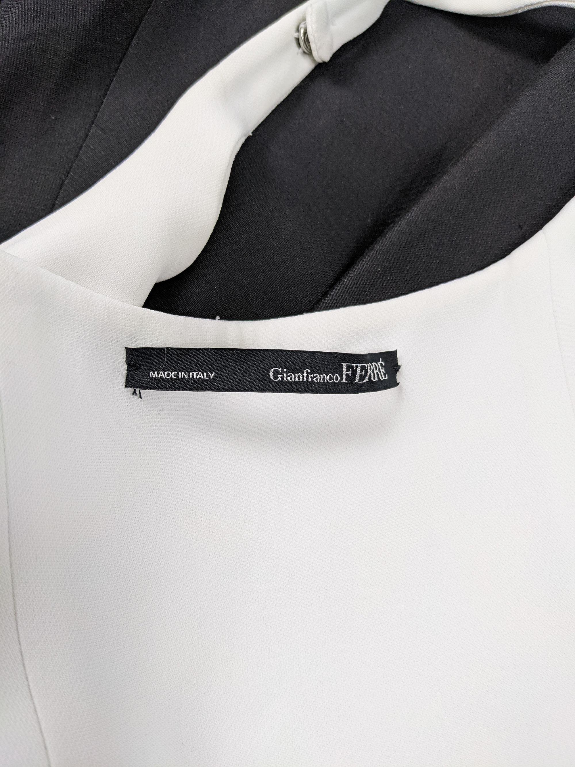 Gianfranco Ferre Black & White Silk Bow Party Dress For Sale 3