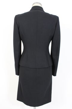 Gianfranco Ferre Black Wool Evening Suit Dress