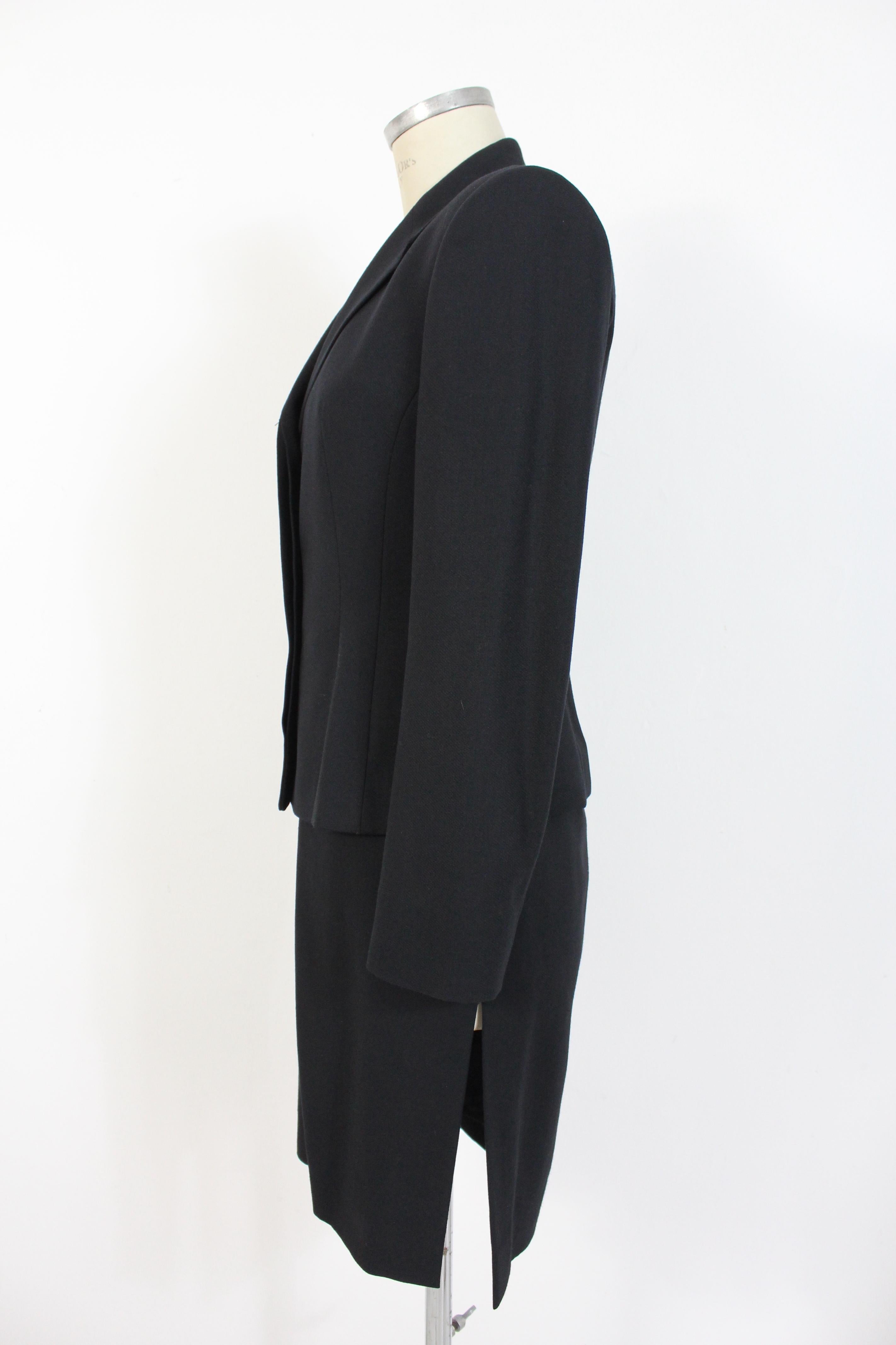 Gianfranco Ferre Black Wool Evening Suit Dress In Excellent Condition In Brindisi, Bt