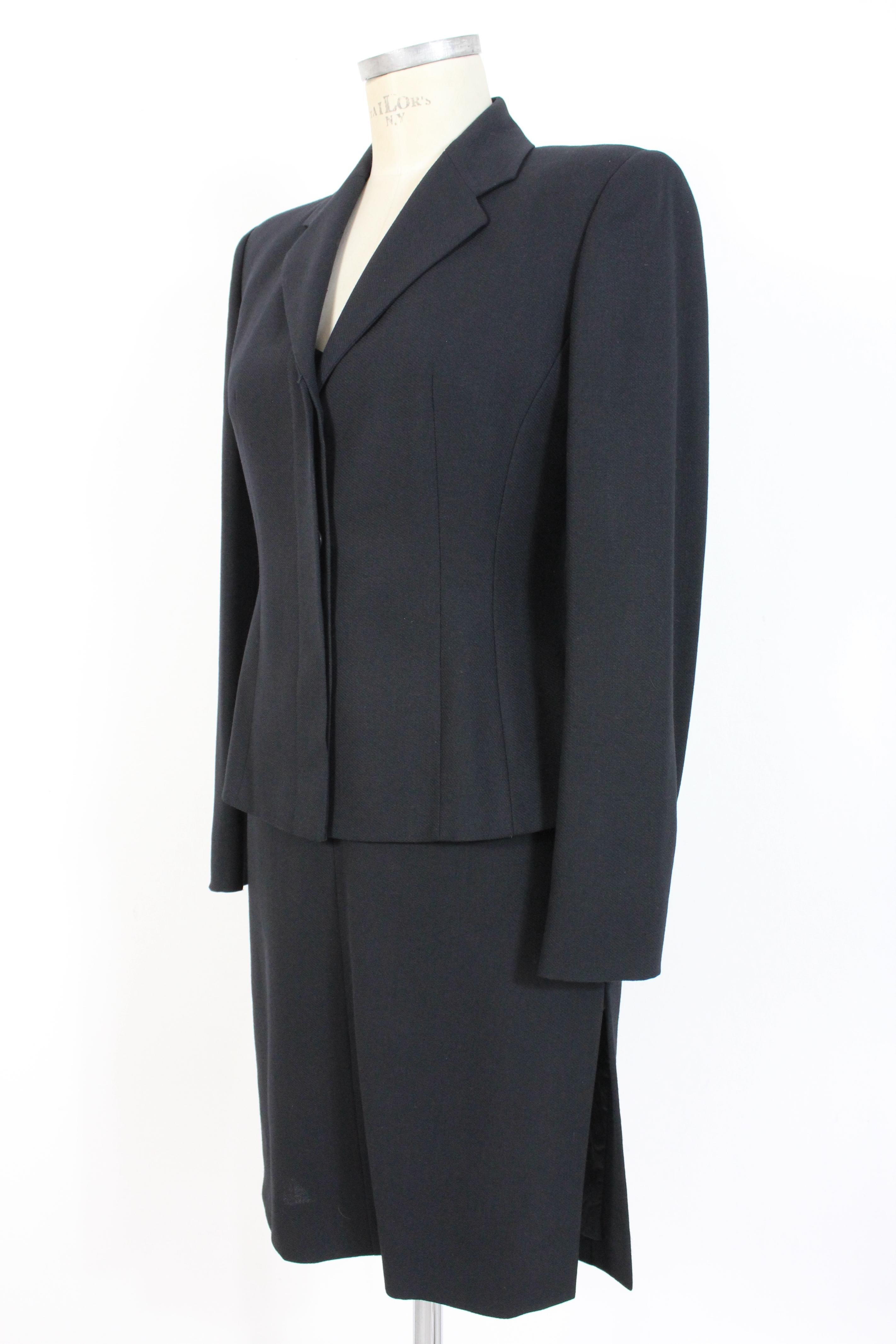 Women's Gianfranco Ferre Black Wool Evening Suit Dress
