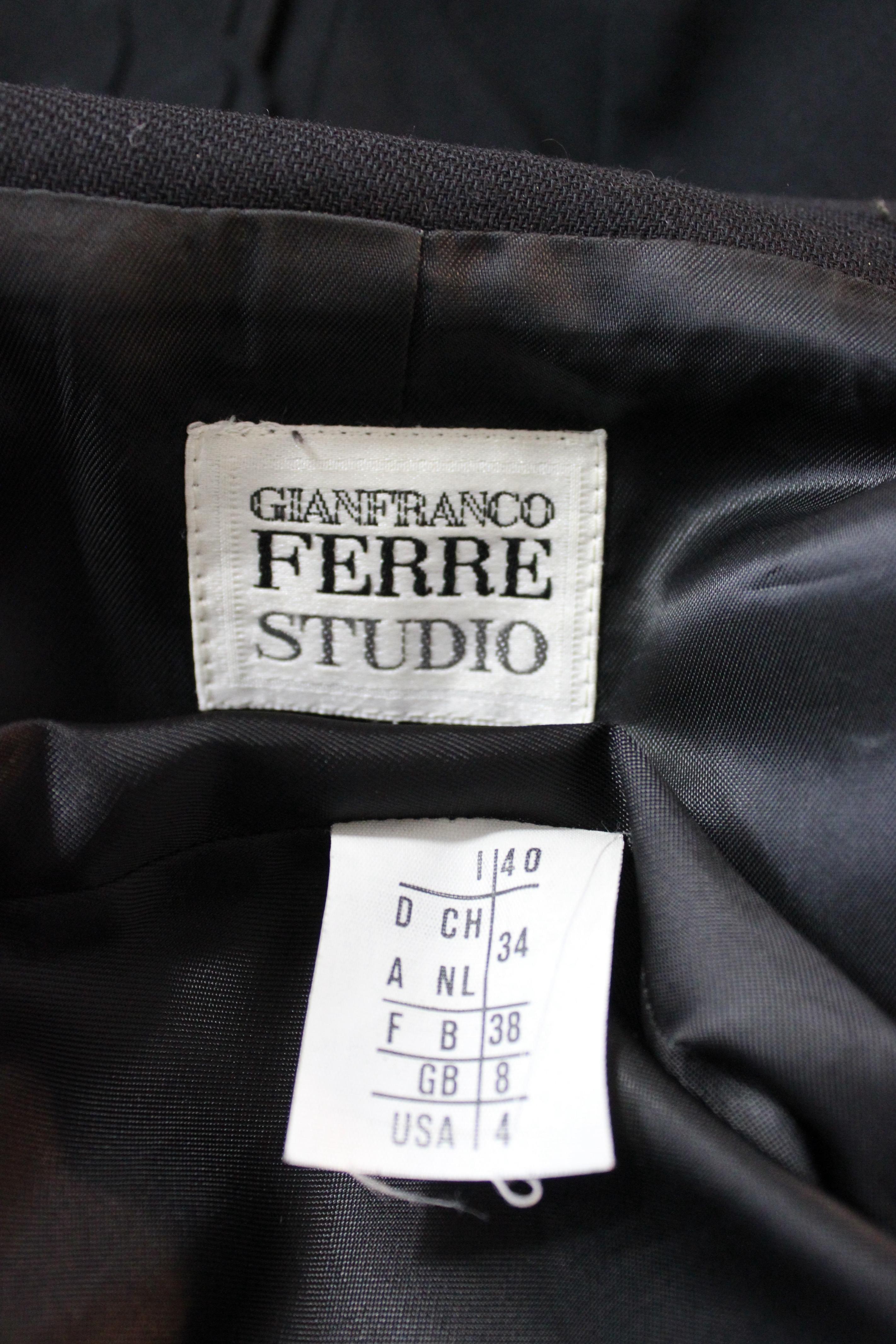 Gianfranco Ferre Black Wool Evening Suit Dress 5